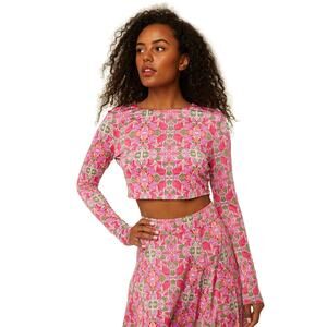 MISA LOS ANGELES Acia top Anacapri Pink Floral Print Small S